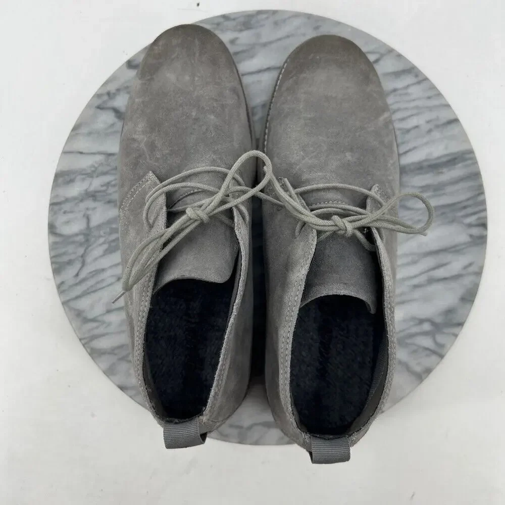 Johnnie O Mens 10‎ Boots Grey Suede The Chill Chukka 2.0 Shoes Lace Up Ankle